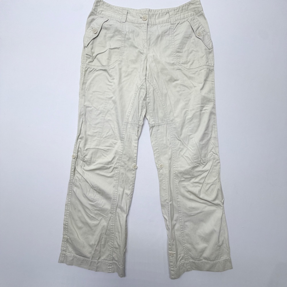 Calvin Klein Mens Beige Cotton Cargo Utility Straight Leg Pants Size 10